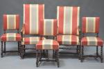 Bel ensemble de style Louis XIII comprenant 3 chaises de...