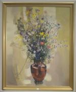 DEMERY (Paul) "Bouquet de juin sur fond de lumière" hst,...
