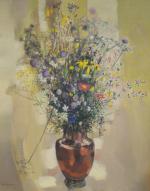 DEMERY (Paul) "Bouquet de juin sur fond de lumière" hst,...