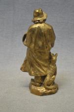 OMERTH (G.) "Vieil homme et son chien", sujet en bronze...