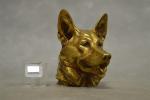 RICHE (Louis) "Berger allemand" mascotte en bronze doré, h =...