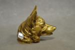 RICHE (Louis) "Berger allemand" mascotte en bronze doré, h =...