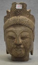 Tête de Bouddha en pierre, h = 23