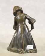 KORSCHANN (Charles) "Fillette à la poupée" bronze, h = 19...