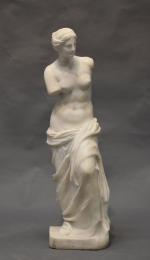 "Venus de Milo" en marbre blanc h= 87 cm, époque...