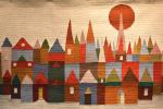 BRECHAT (P-L.) "Le village, maisons impossibles", 106x242, tapisserie Atelier Dupuis...
