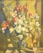 CHARIGNY (André) "Bouquet de fleurs" hst, shd, 73x60