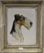 CARTIER (Jacques) "Portrait d'un Fox Terrier ou d'un Airedal" hsp,...