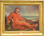 CLEMENT (H.) d'après Domenico PETERLIN "Dante en exil" hst, sbg,...