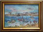 DUMONT (Claude) "Quiberon - bateaux de pêche devant Port Maria"...