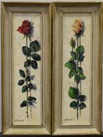 CHAPATTE (Henri) "Roses" paire de hsi, sbg, 48x13