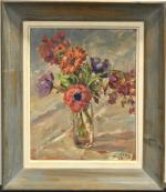 DECRIND (Paul) "Bouquet de fleurs" hsi, sbd et datée 1952,...
