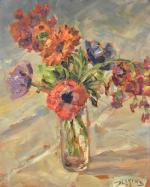 DECRIND (Paul) "Bouquet de fleurs" hsi, sbd et datée 1952,...