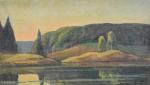 DOILLON-TOULOUSE (Madeleine) "Les bords du Doubs" hsi, sbd, 19x33