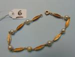bracelet or et perles 6.1 g L 19 cm
