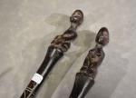 COTE D'IVOIRE : 2 grandes cuillères en bois sculpté à...