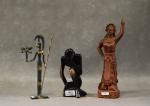 3 statuettes "Le penseur", "Héroïne Vietnamienne", "Athéna et Niké "
