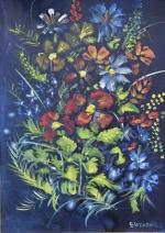 BLESSEMAILLE (F.) "Bouquet de fleurs" , hst, sbd, 35X25