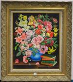 CHURIE (G.) "Bouquet de fleurs", hst, sbd, 46x38