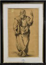 DELANGLE "Platon"dessin,  sbg et daté 1877, 43x27