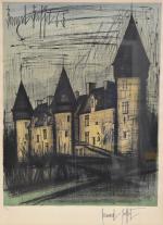 BUFFET (Bernard) "Le Château", lithographie N°206/300, 64x49, Sourlier graveur