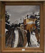 CLAUZADE (Marc) "L'attente du train en hiver" hsp, sbd, 61x50