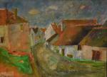 CHABOUDE (Jean) "Village de Saint-Méry" aquarelle, sbd, 30x40