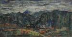 CHABOUDE (Jean) "Paysage de montagne" aquarelle et gouache, sbd et...