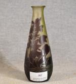 GALLE (E.) : Petit vase gravé à l'acide à décor...