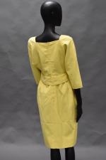 JEAN PATOU : robe Vintage taille 38/40 jaune manches 3/4...