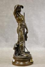 CONSTANT (Maurice)  "Moissonneur" bronze à patine brune, h =...