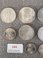 Lot de 7 pièces américaines de un Dollar en argent...