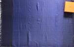 HERMES-PARIS : Etole en soie bleu marine et motifs géométriques...