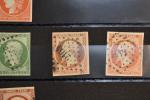 FRANCE : une plaqette de timbres classiques dont faux vermillon,...