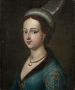 Ecole vénitienne vers 1640, suiveur Francesco MONTEMEZZANO
Portrait de femme à...