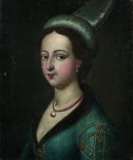 Ecole vénitienne vers 1640, suiveur Francesco MONTEMEZZANO
Portrait de femme à...