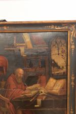 Ecole FLAMANDE vers 1600
Saint Jérôme dans son cabinet
Panneau de chêne...