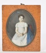 Ecole début XIXe siècle
Portrait de Monsieur et Madame
Deux miniatures sur...