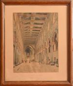 Philippe BENOIST (1813-1880) 
Sicile : La Cathédrale de Monreale 
Aquarelle...