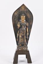 CHINE - Moderne
Groupe en bronze de bouddha debout sur le...