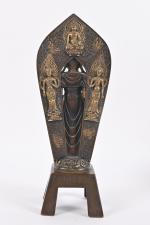 CHINE - Moderne
Groupe en bronze de bouddha debout sur le...