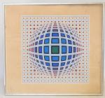 Victor VASARELY (1906 - 1997)
Sphère sur fond carré 
Sérigraphie en...