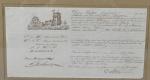 Document de marine 
manuscrit à encre bistre et signée du...