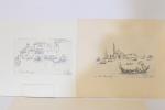 André HAMBOURG (1909-1999)
- Deux dessins Venise datés du 3 juin...