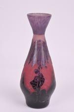LE VERRE FRANÇAIS
« Dahlias » circa 1923-26
Vase piriforme à col...
