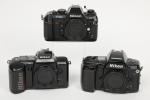 Nikon
Trois boîtiers sans objectif : F-400S ; F-501 ; AF...