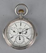 Montre de poche chronographe signée "Montre Universelle Patenté", avec compteur...