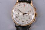 Montre bracelet chronomètre Suisse en or 18 K, à deux...