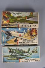 Airfix-72, trois maquettes d'avion à monter (complets?, usures aux boîtes)...