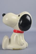 D'après Schulz, Snoopy, tirelire en plâtre, 1958-1966, bel état.